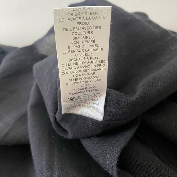 Greylin Brenda Linen Skirt Size S Black Pareo Midi Twist Front Neutral Casual - Picture 12 of 14